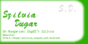 szilvia dugar business card